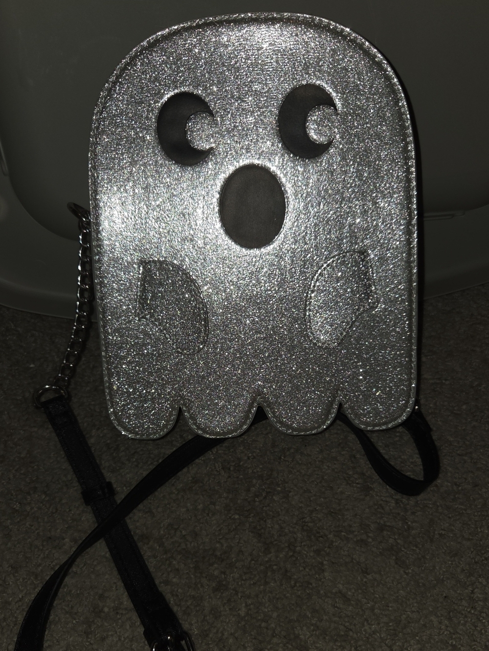 Silver Ghost Sparkly Crossbody Bag
